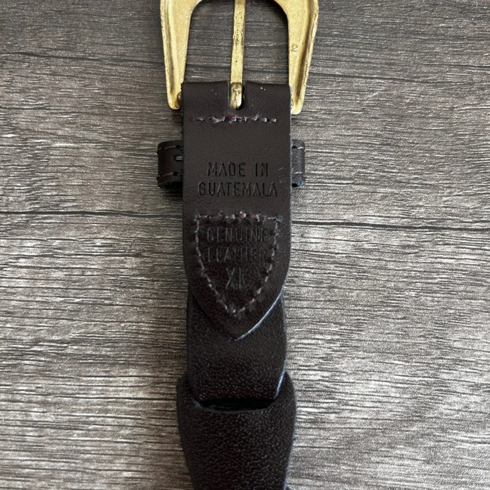 Leather Artisan Belt Mens XL Neutral Dark Brown Braided Earthy‎ Boho Western